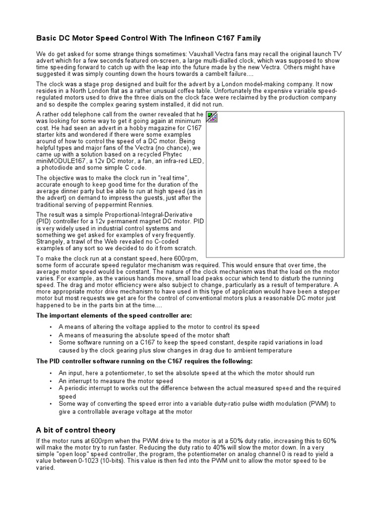 DC Motor Speed Control Guide | PDF | Electric Motor | Computer Engineering