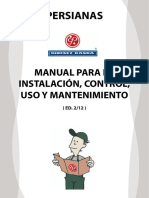 Manual Instalacion, Uso y Mantenimiento de Persianas