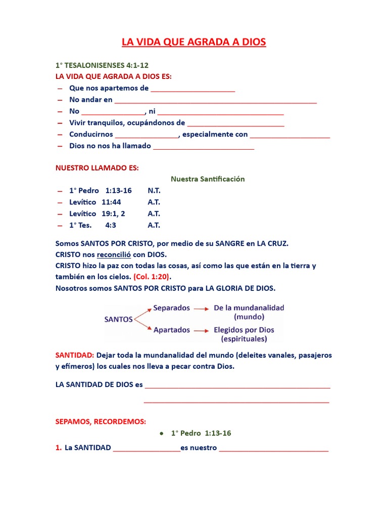 La Vida Que Agrada A Dios | PDF