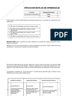 Formato Identificacion Estilos de Aprendizaje DIYANIA