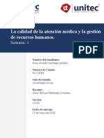 La Calidad de La Atención Médica y La Gestión de Recursos Humanos.