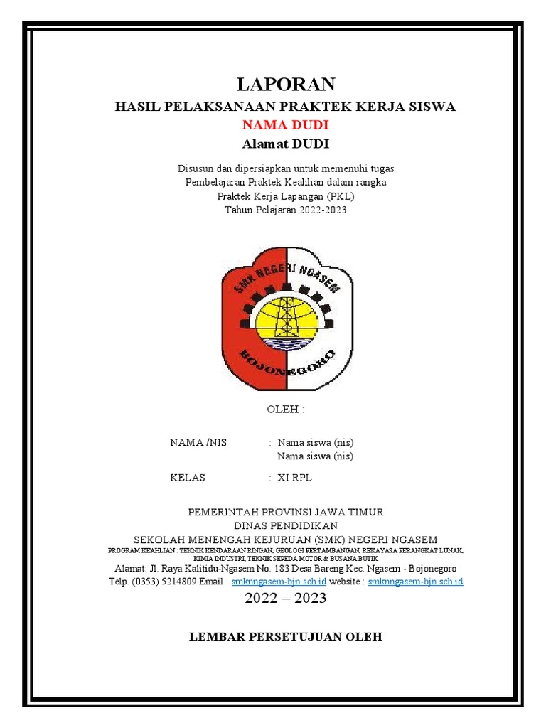 Laporan PKL Siswa Jurusan RPL 2022-2023 | PDF