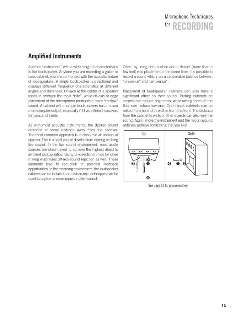 Guitar Mic Placement Techniques | PDF | Loudspeaker | Microphone