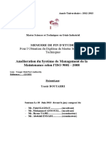 Amélioration Du Système de Management de La Maintenance Selon l'ISO 9001 - 2008 - BOUTAHRI Yassir