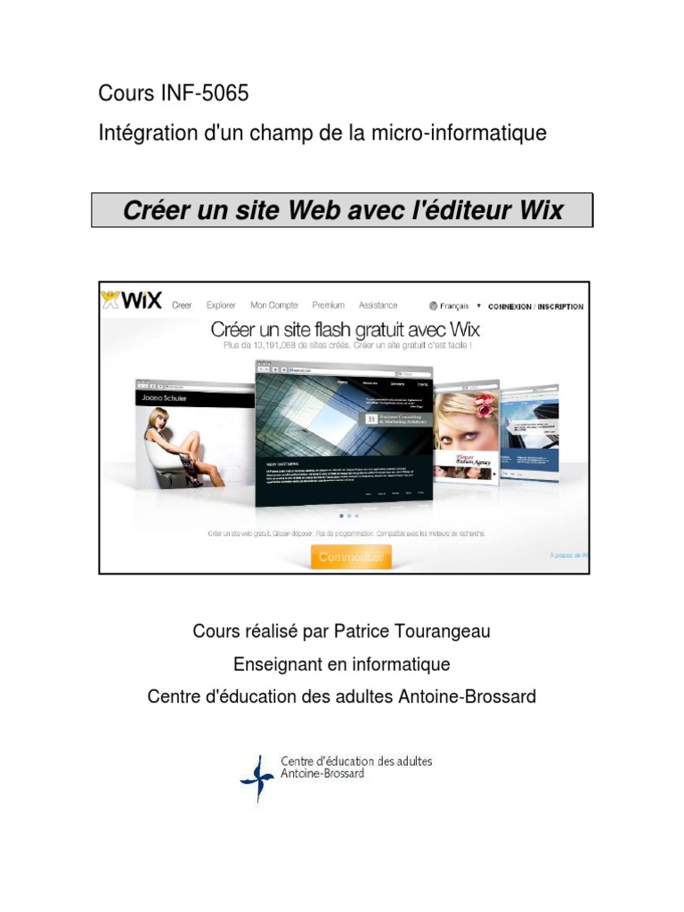 Créer un site Web avec Wix | PDF | Internet | Internet et Web