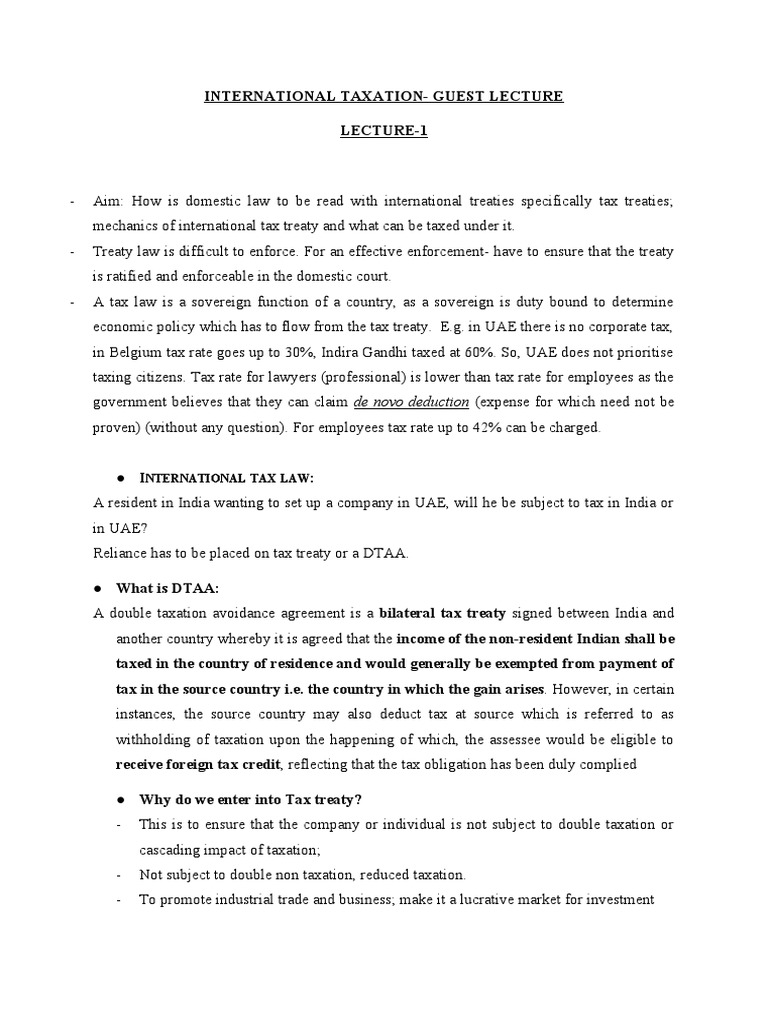 International Taxation Overview | PDF | Tax Treaty | Taxes