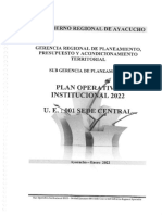 Plan - Operativo - Institucional 2022 - Ue - 001 - Sede - Central PDF