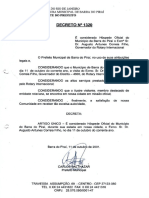 Decreto #1320 de 11 de Outubro de 2001 - Hospede Oficial Exmo. Sr. Dr. Augusto Antunes Correia Filho