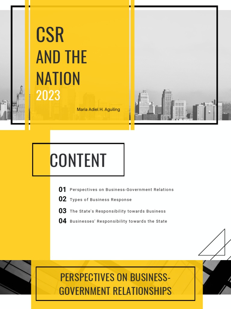 CSR and The Nation PDF Political Corruption Employment