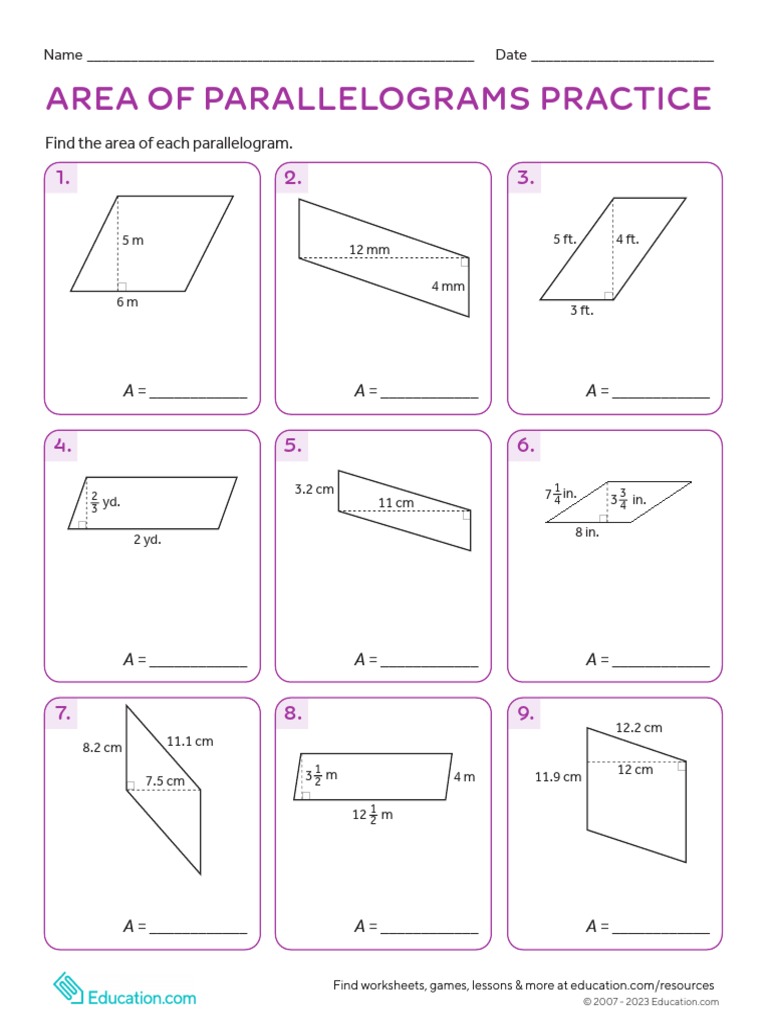 Area Calculations and GCF Practice | PDF | Mathematical Concepts ...