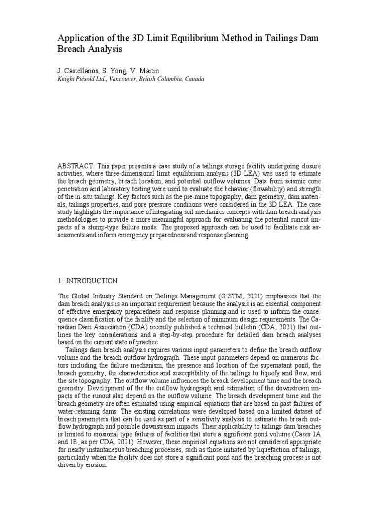 TMW 2022 - Application of 3D Limit Equilibrium Method in Tailings Dam ...
