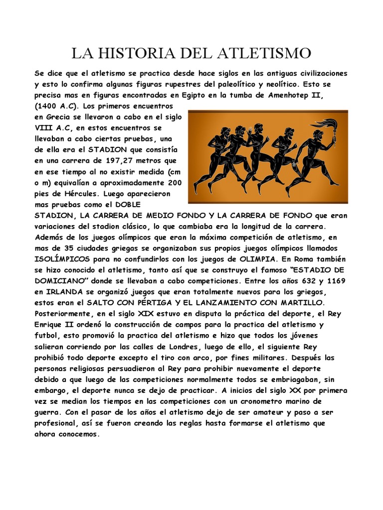Historia del Atletismo a través del Tiempo | PDF | Historia