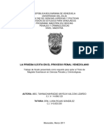 La Prueba Ilicita en El Proceso Penal Venezolano Tesis Zulia Valconi - Lizardo - Tahinachahrazad - Anyelin
