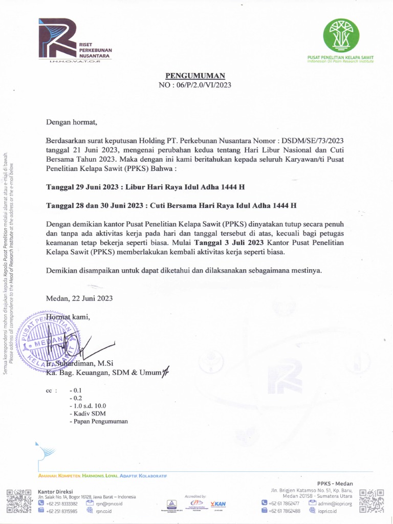 Cuti Bersama Idul Adha PDF