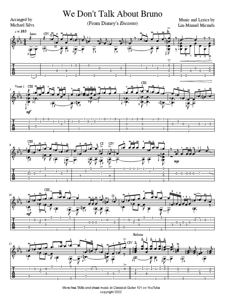 We Dont Talk About Bruno Tab PDF