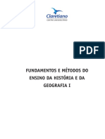 Fundamentos e Métodos Do Ensino Da História e Da Geografia I