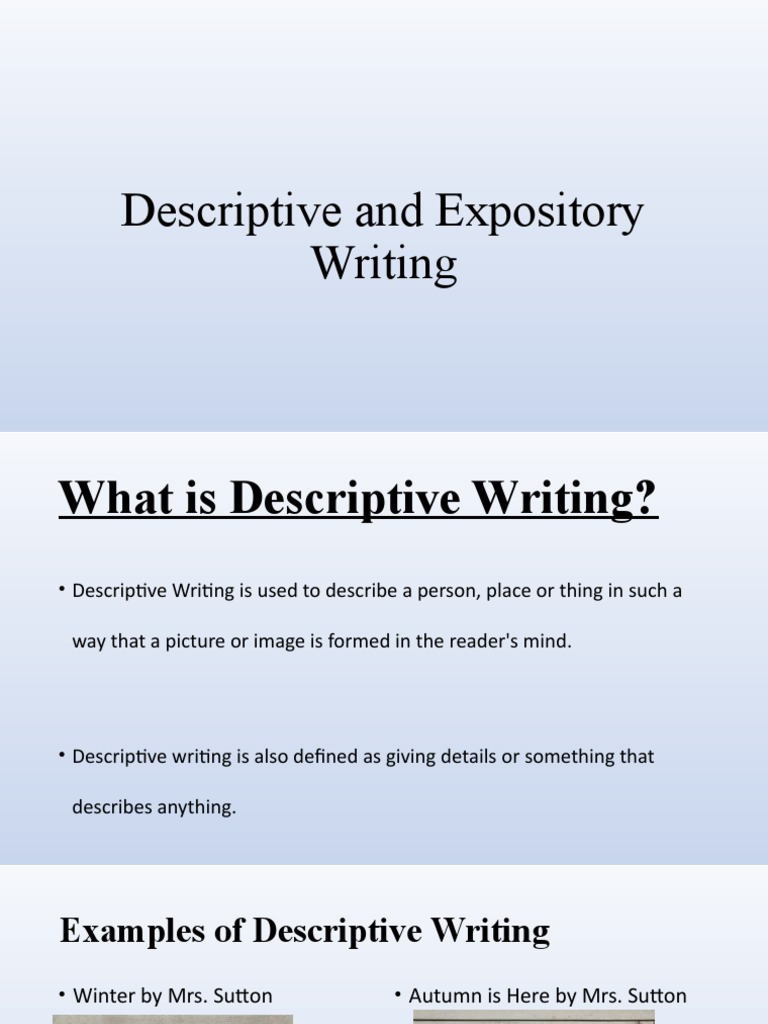 Descriptive and Expository Writingclass Assiignment ULANDER COMPLETE PDF