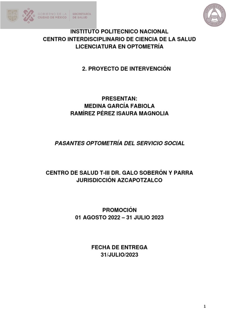 Final Proyecto de Intervencion-Mgf Rpim | PDF | Oftalmología | Glaucoma