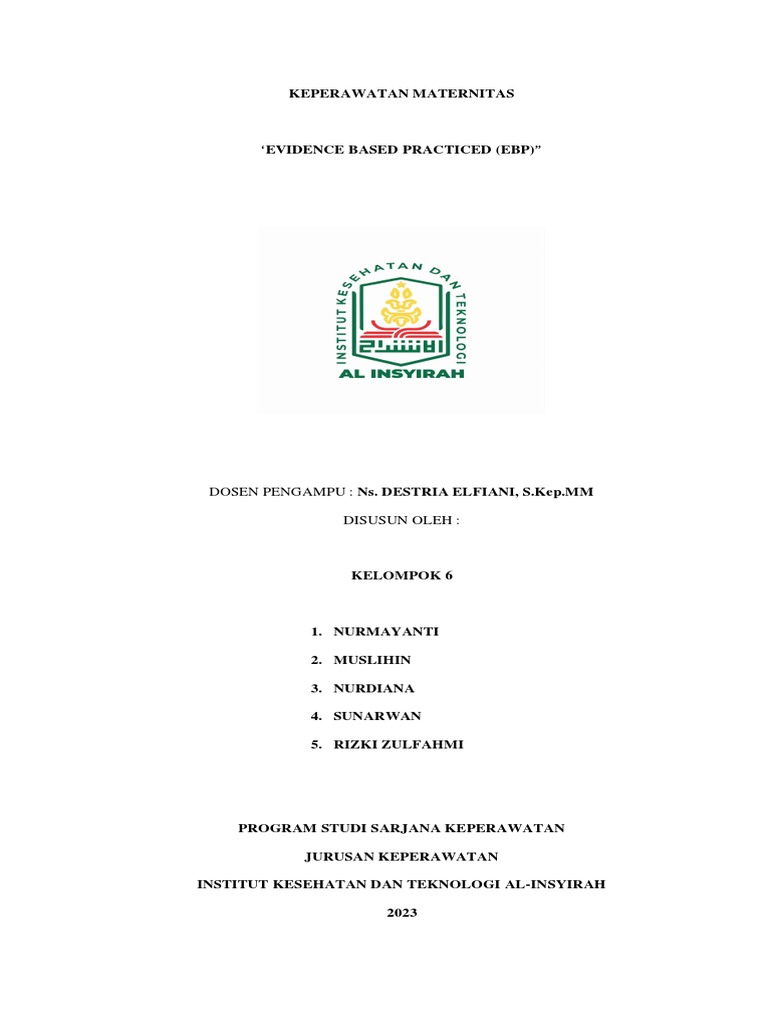 Penerapan Evidence Based Practice Keperawatan | PDF