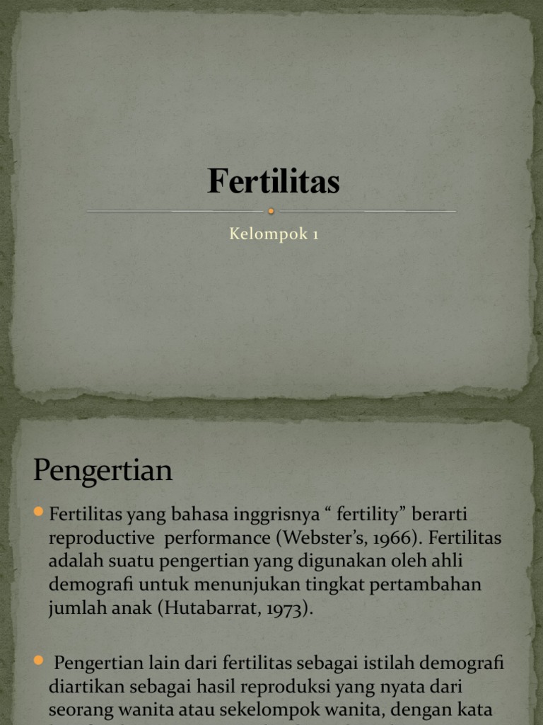 Faktor dan Pengukuran Fertilitas di Indonesia | PDF