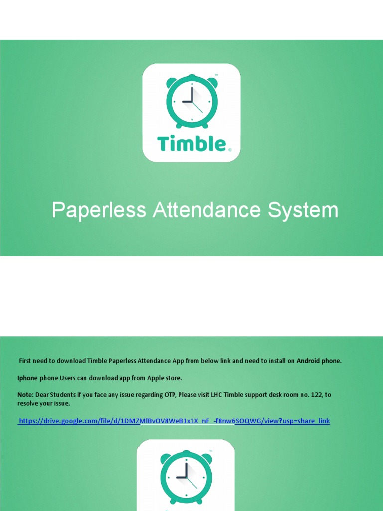 Timble Attendance App Login Guide | PDF | I Phone | Mobile App