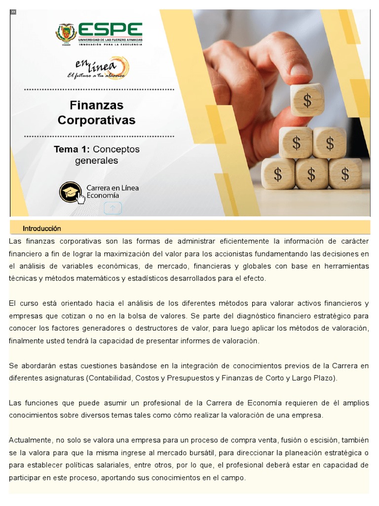 Finanzas Corporativas: Valoración y Estrategia | PDF | Business | Interés