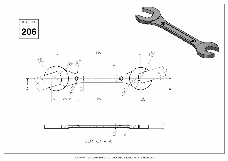3d Cad Exercises (WWW - Studycadcam.com) 206 | PDF
