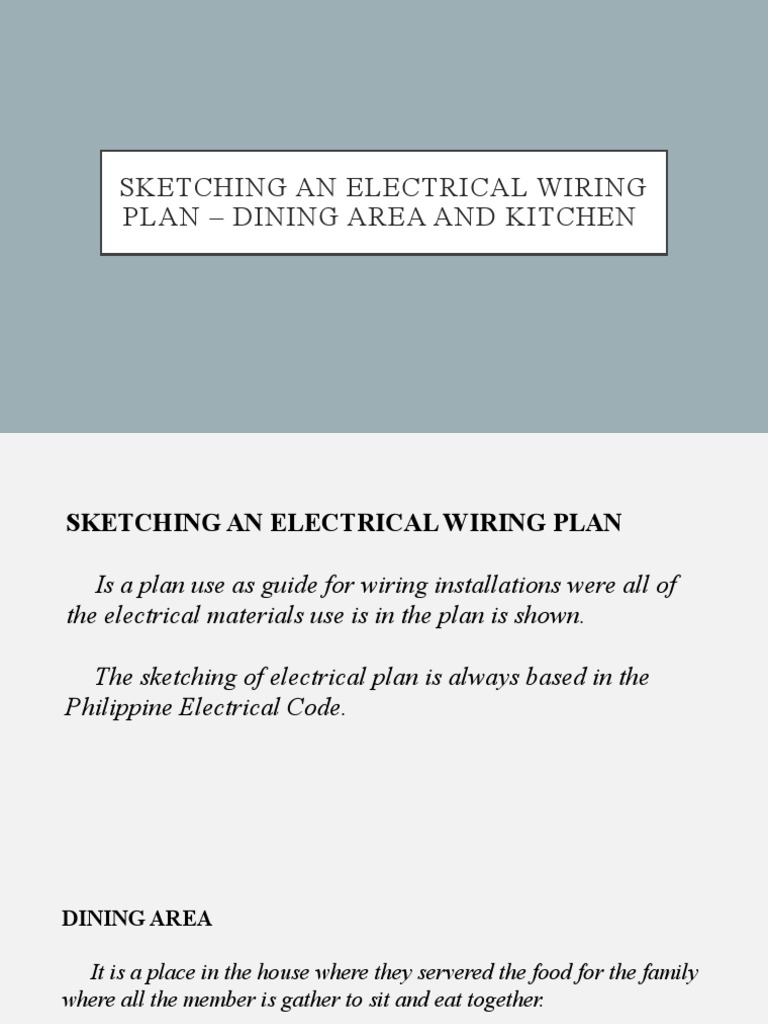 Electrical Wiring Plan for Kitchen & Dining | PDF