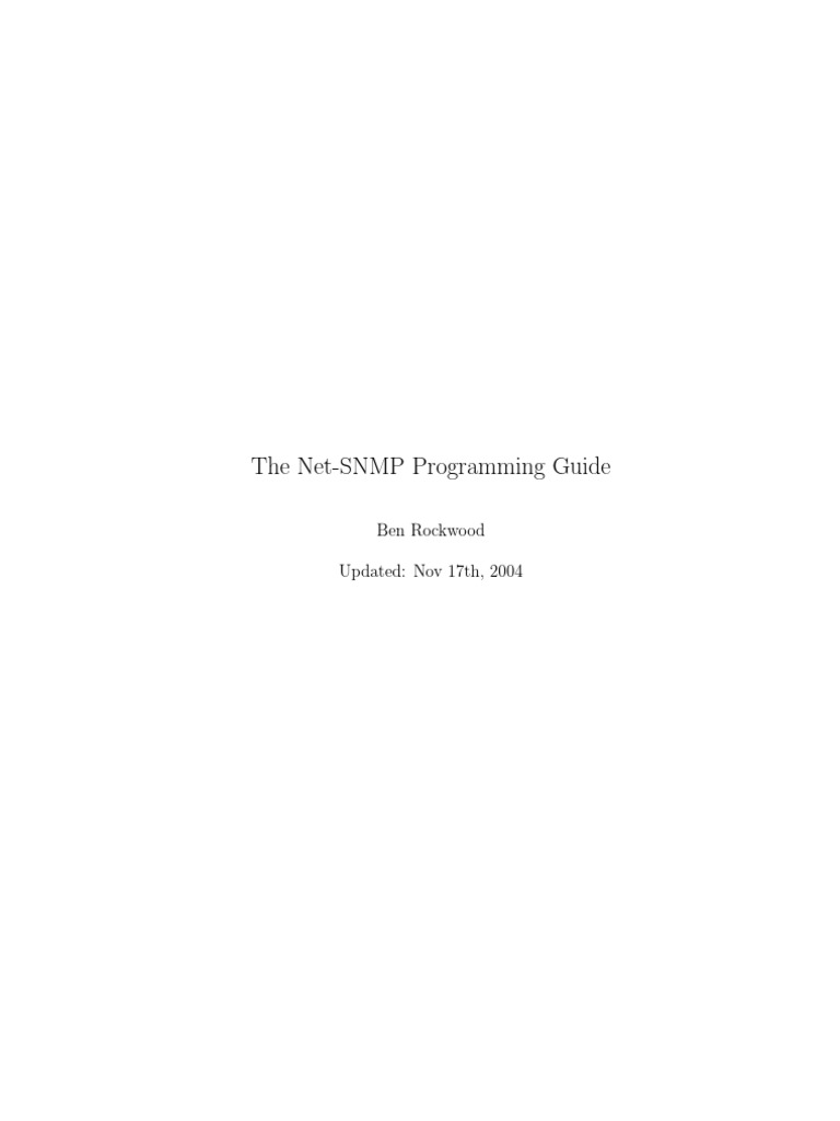SNMP Guide | PDF | Internet Protocol Suite | Network Architecture
