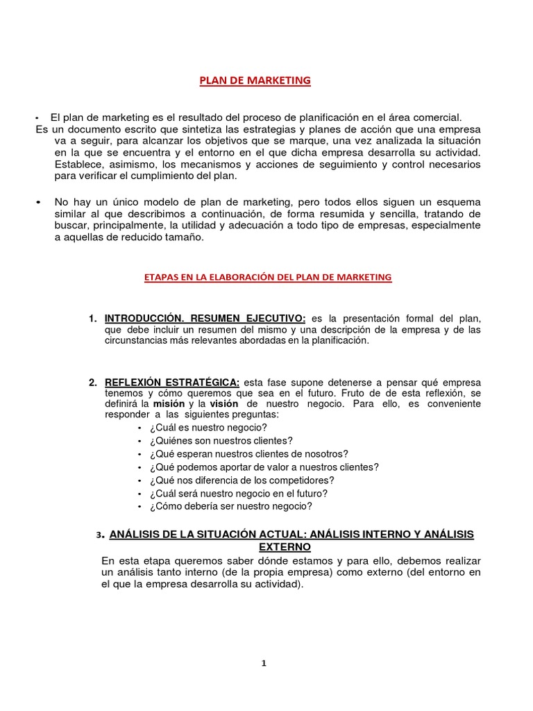 Guía Completa para un Plan de Marketing | PDF | Marketing | Business
