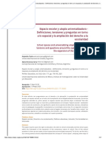 Espacio Escolar y Utopía Universalizadora - Definiciones, Tensiones y Preguntas en Torno A Lo Espacial y La Ampliación Del Derecho A La Escolaridad