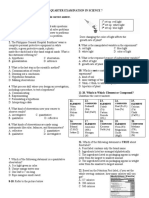 1ST Quarter Examination in Science 7