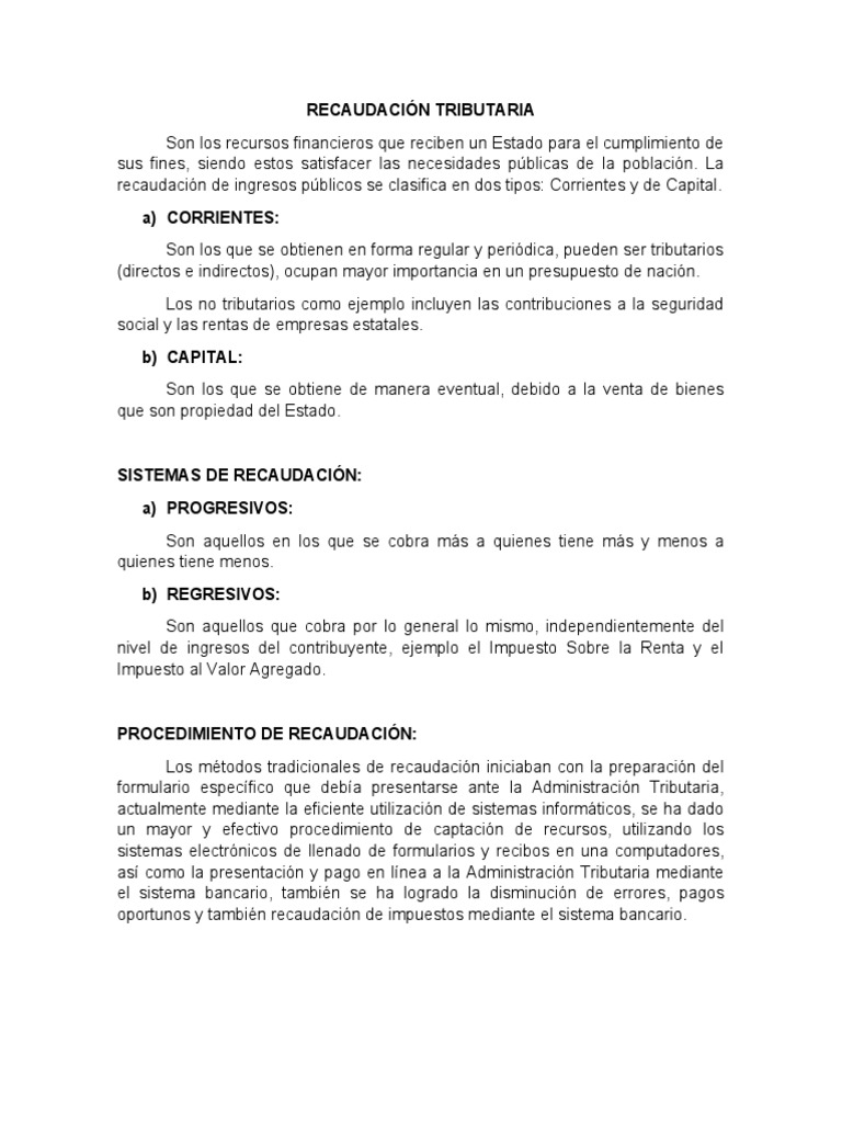 Recaudación Tributaria | PDF | Impuestos | Economias