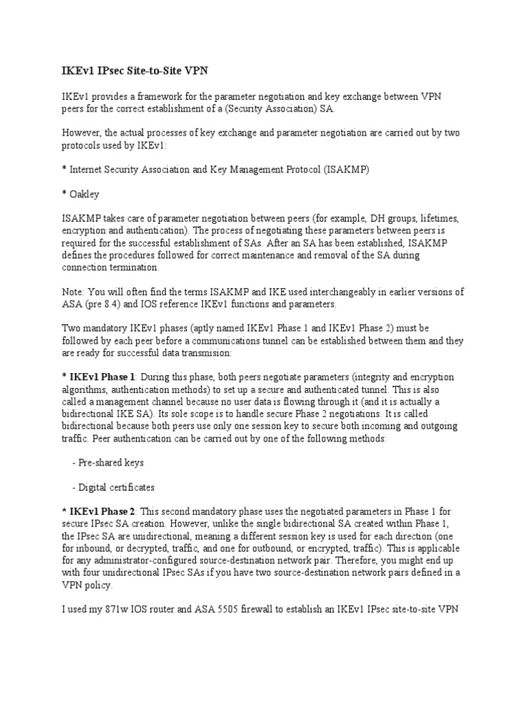 IKEv1 IPsec Site | PDF | Military Communications | Security