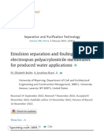 Emulsion Separation and Fouling of Electrospun Polyacrylonitrile Membranes For Produced Water Applications - ScienceDirect