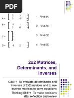 Two by Two Matrices Determinants and Inverses