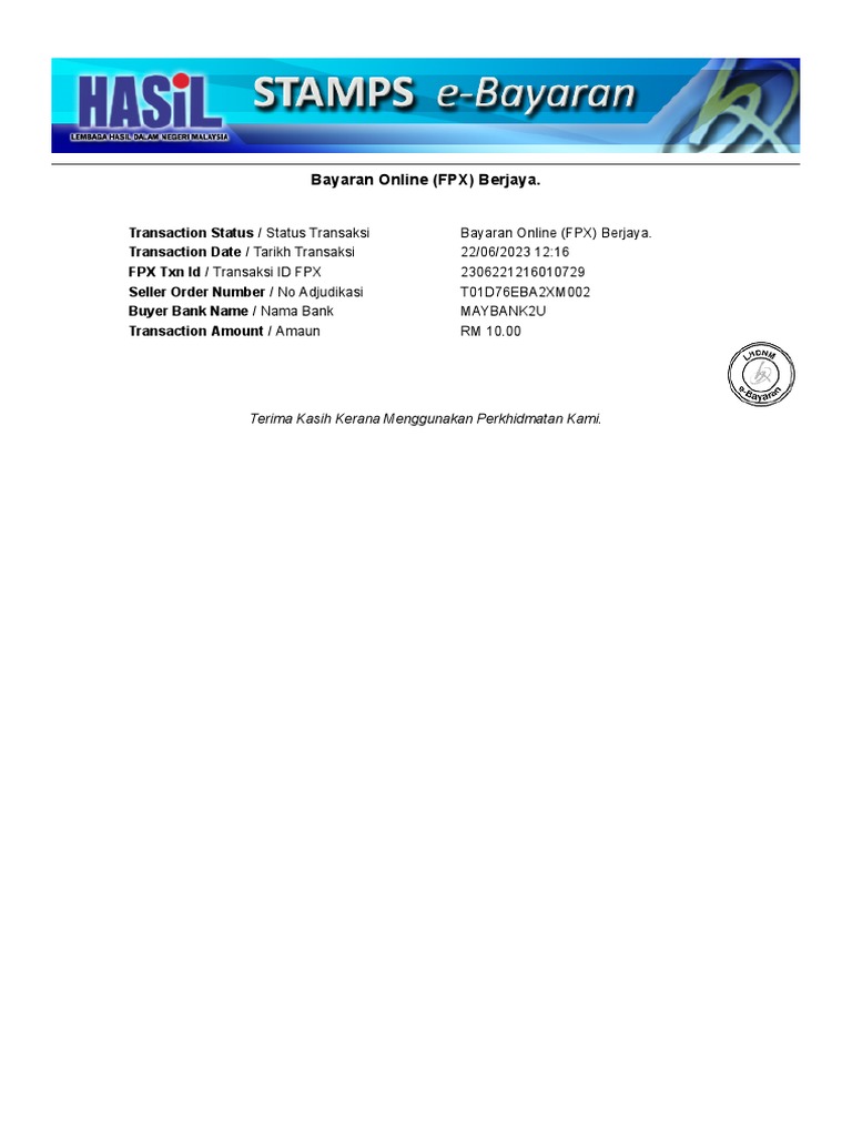 Pengesahan Penerimaan Bayaran | PDF