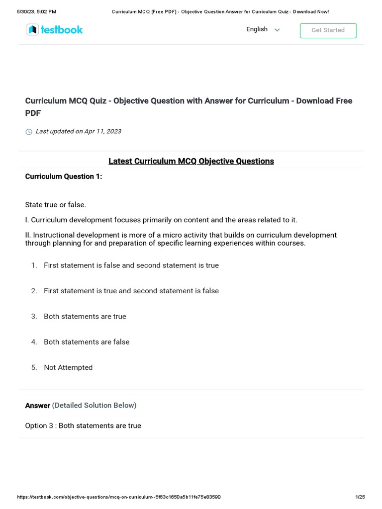 Curriculum Quiz Pdf Curriculum Learning