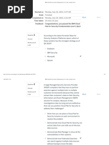 IBM Cloud Pak For Security Fundamentals Level 1 Quiz - Attempt Review