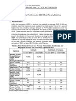 Highlights of The 2021 First Sem Official Poverty Statistics, 15dec2021