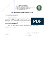 Certificate of Non-Pending Case