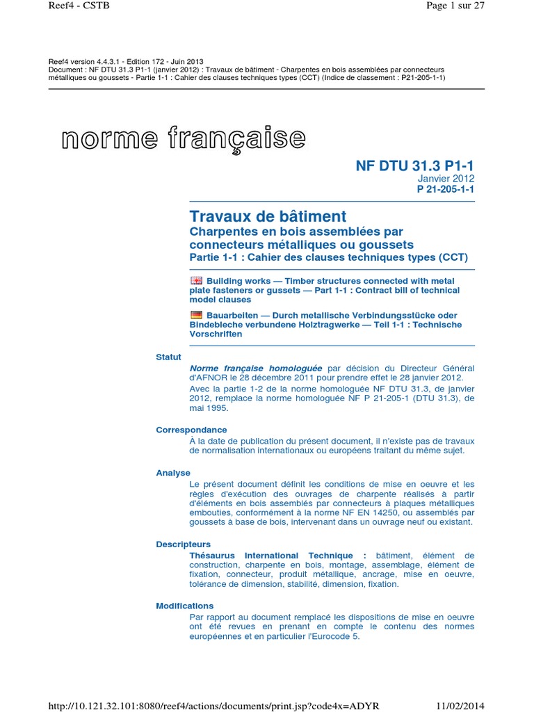 Charpentes en Bois Assemblées Par Connecteurs Métalliques Ou Goussets 1 ...