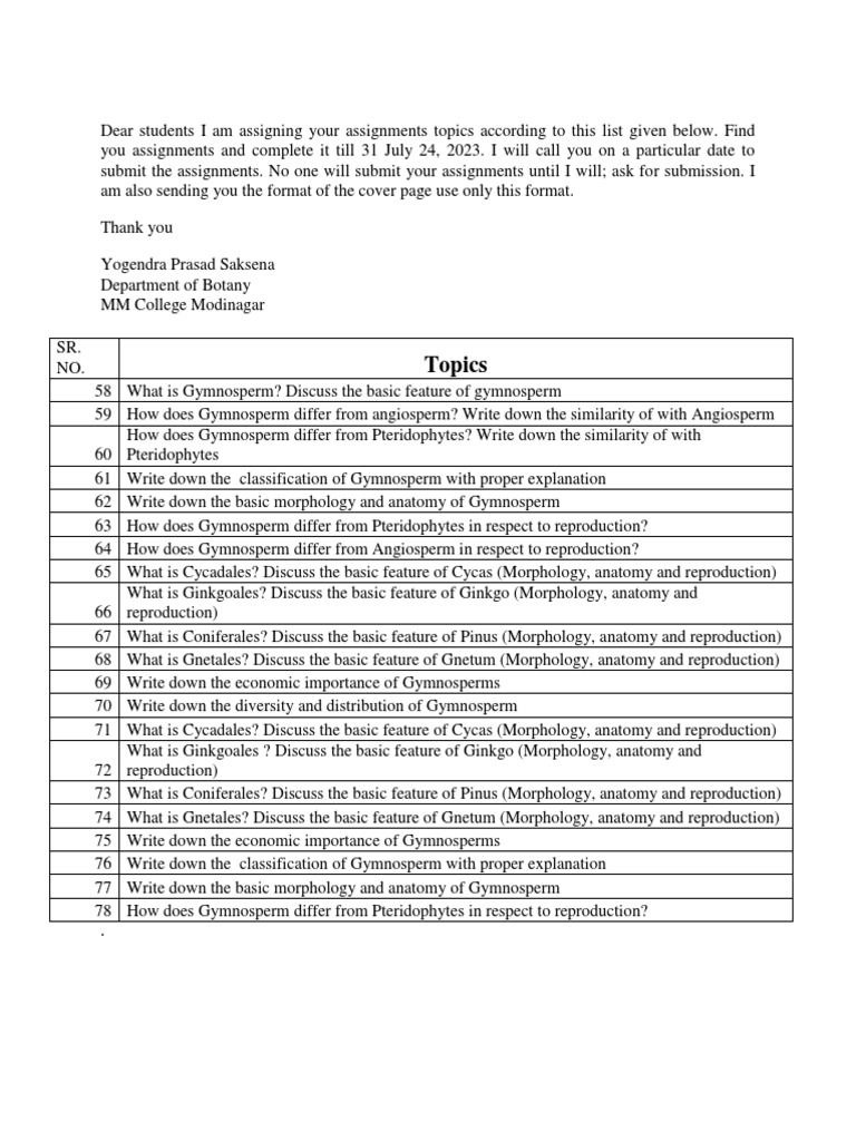 B.Sc. II SEM ASSIGNMENTS TOPICS | PDF | Paleozoic First Appearances ...