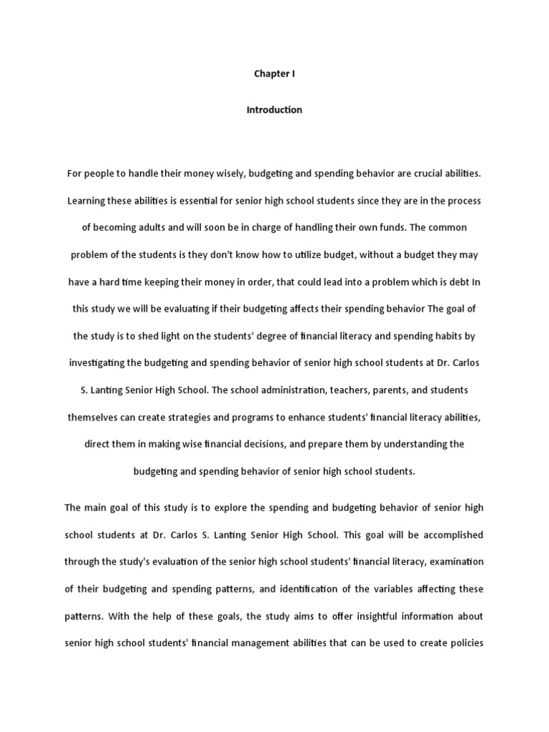 Student Budgeting and Spending Behavior | PDF | Attitude (Psychology ...