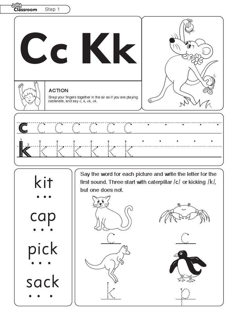 CC KK: KKKKKKK CCCCCCC | PDF | Teaching Methods & Materials | Art for Free Printable Jolly Phonics Worksheets