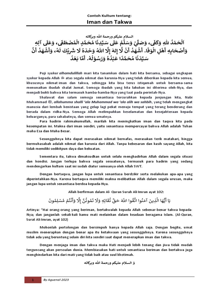 Contoh Kultum | PDF
