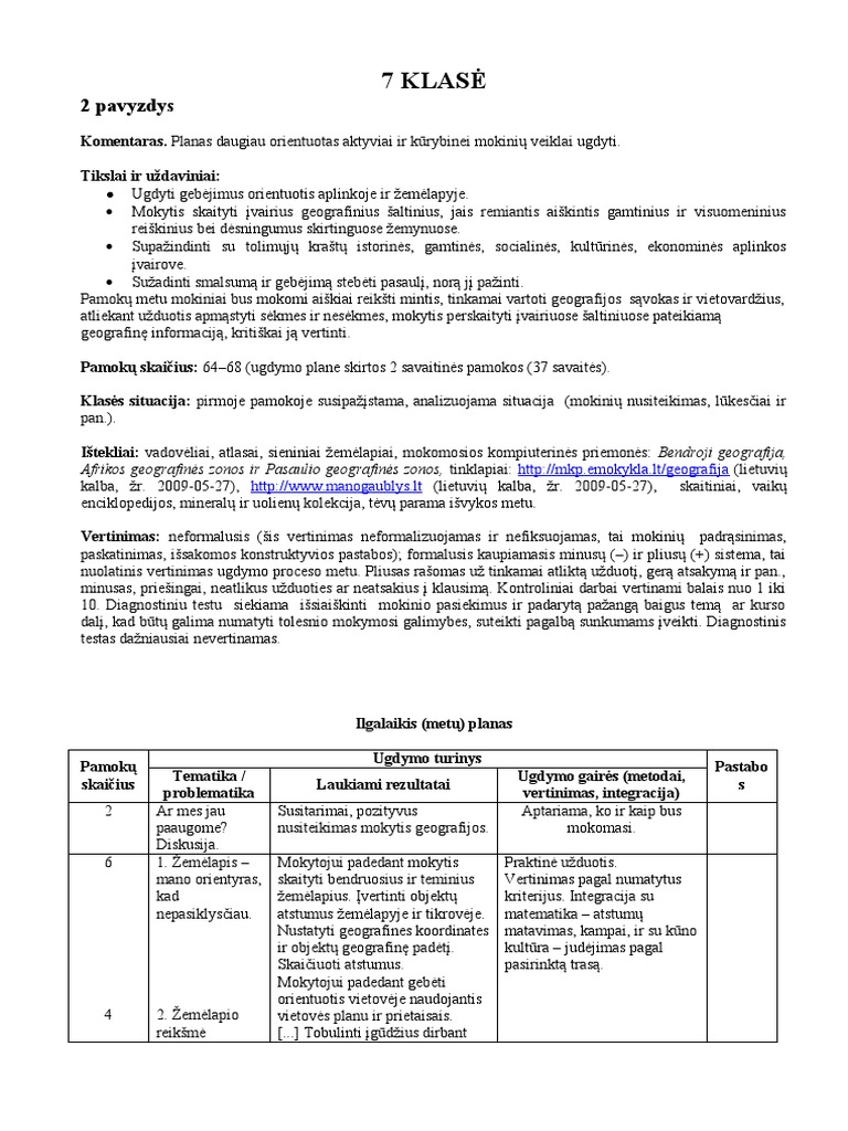 geografija 7 klase 2 dalis atsakymai