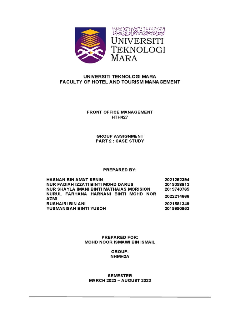 Front Office Management Case Studies Pdf Payments Credit Card