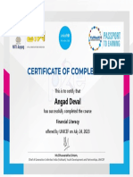 Angad Financial Literacy Certificate