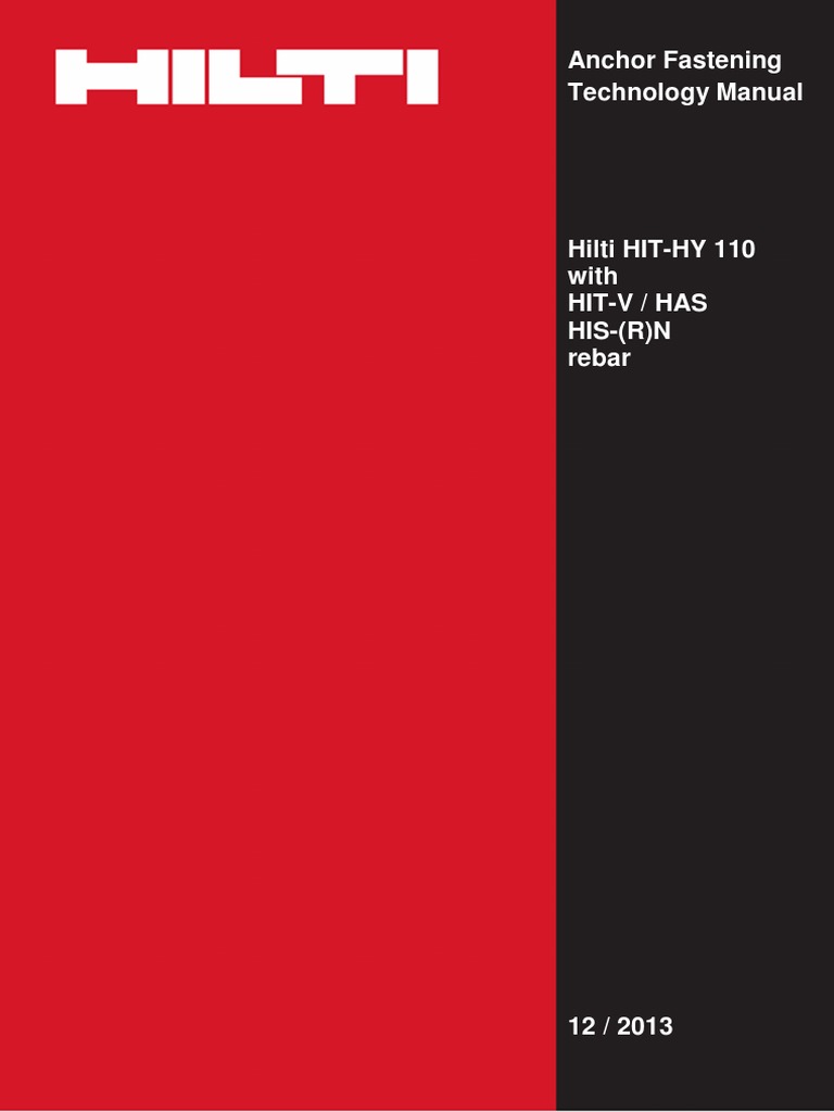 Hilti HIT-HY 110 Injection Mortar Guide | PDF | Stainless Steel | Steel